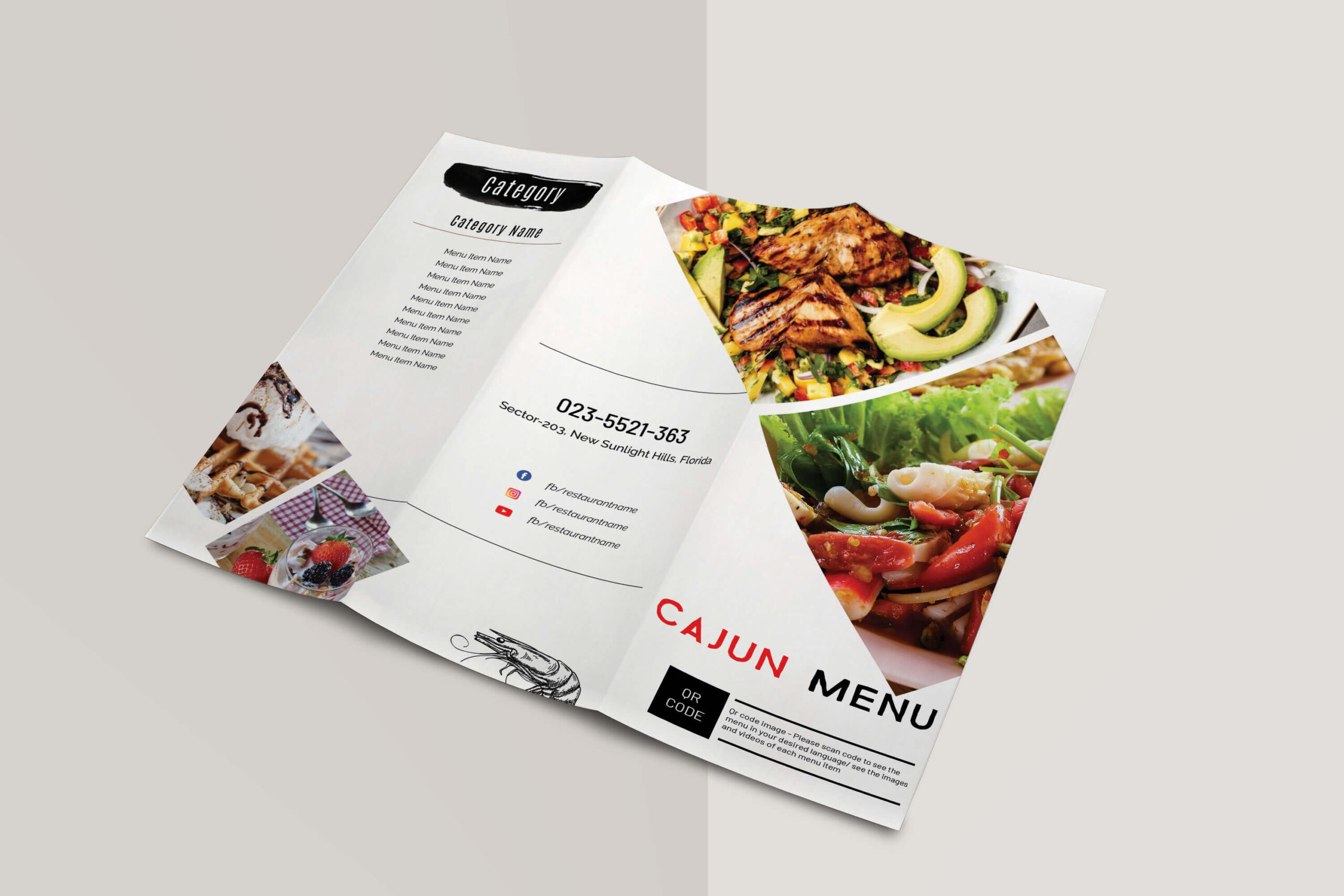 Cajun Food Menu Design