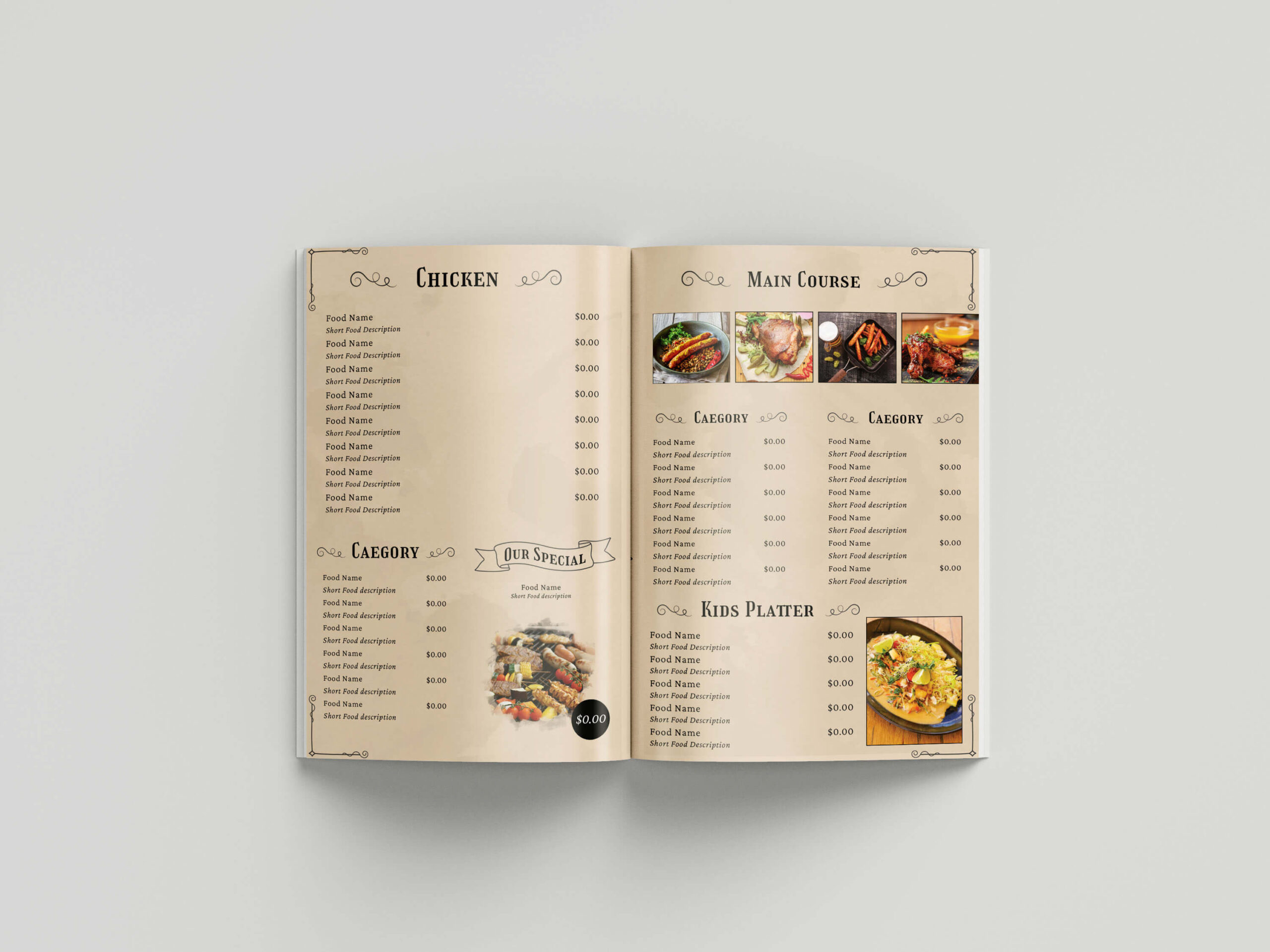 German Food Menu Design