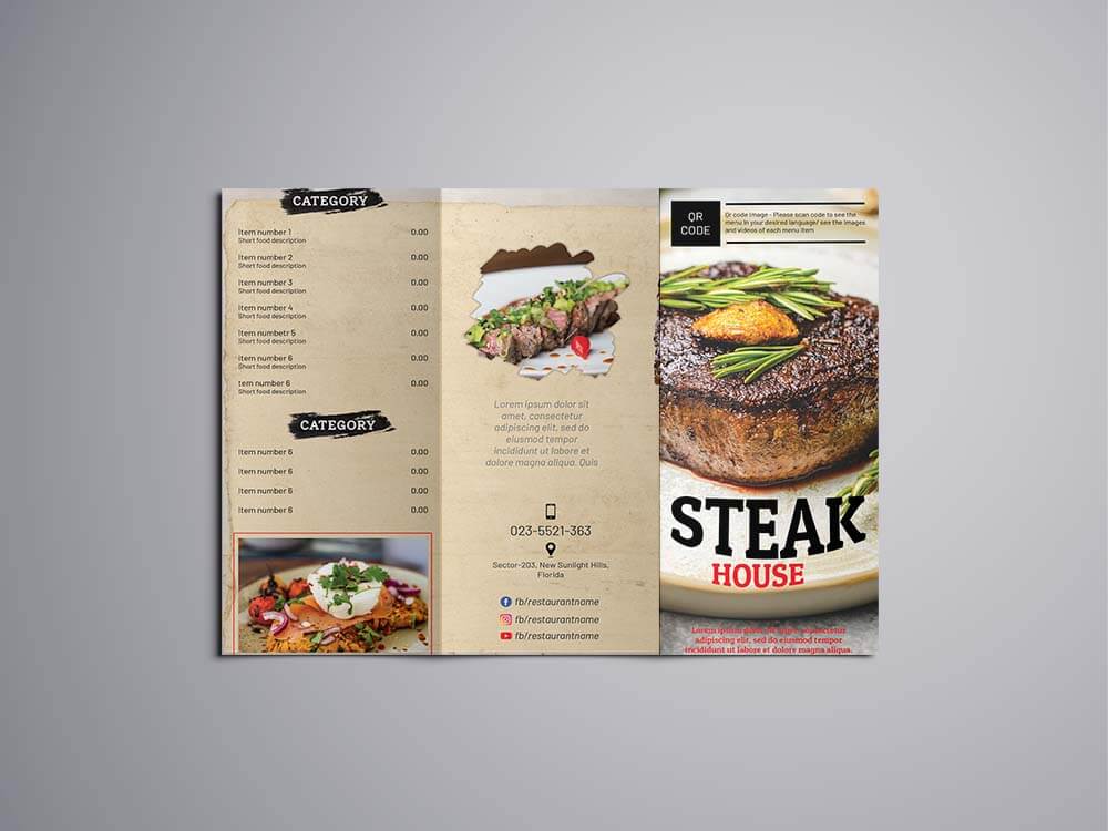 Steak Menu Design