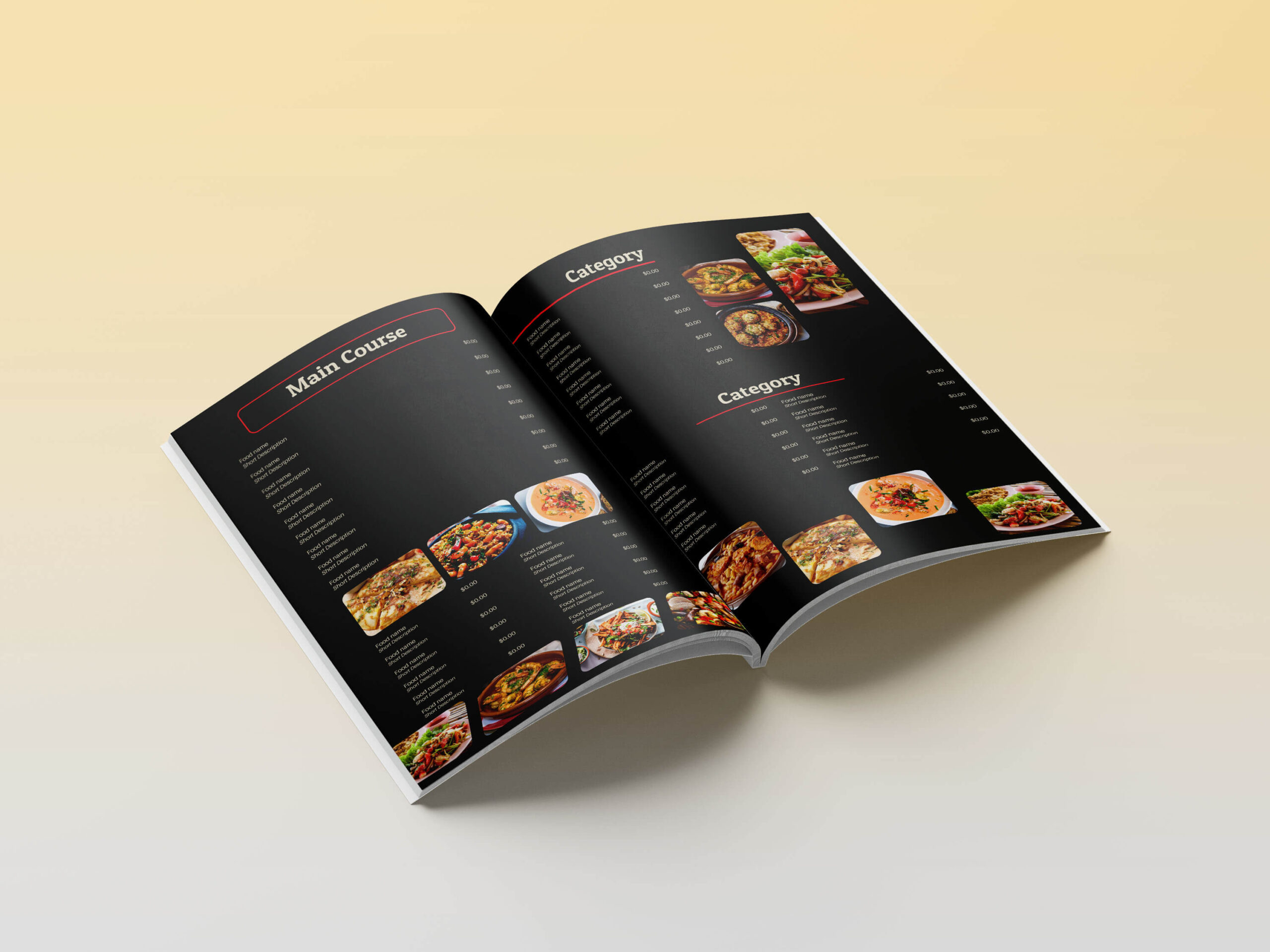 Restaurant booklet menu design