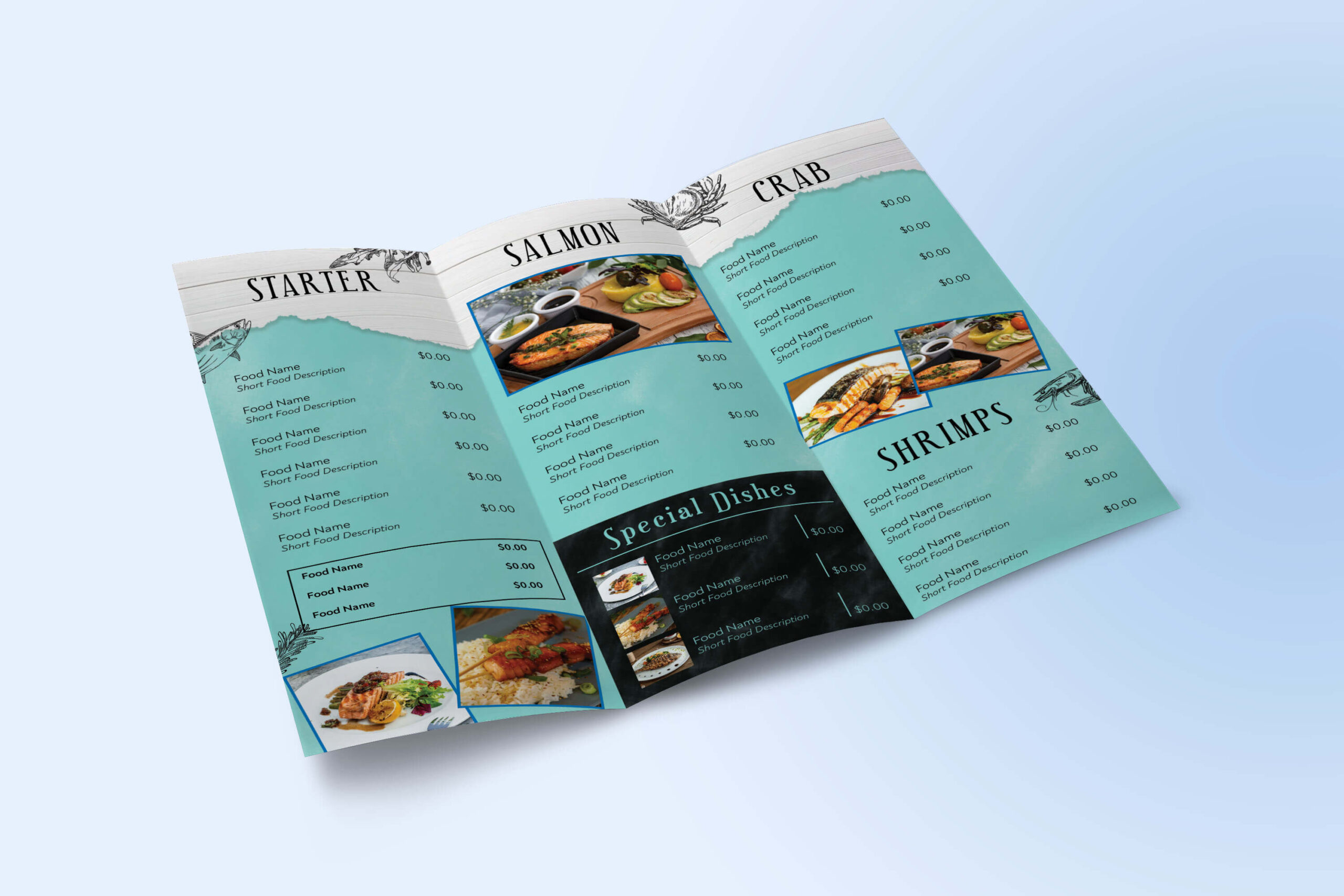 Seafood Menu Design