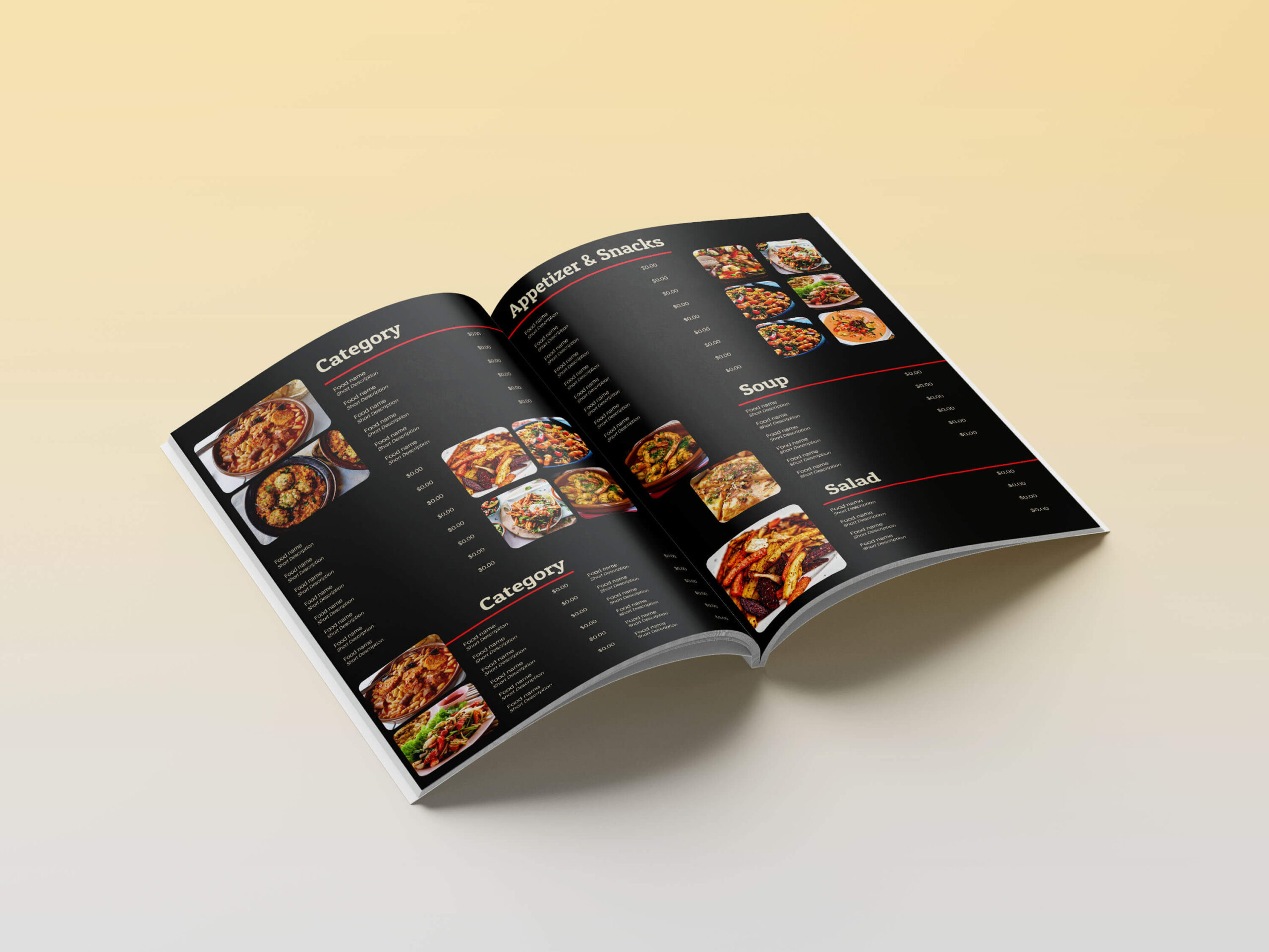 Restaurant booklet menu design