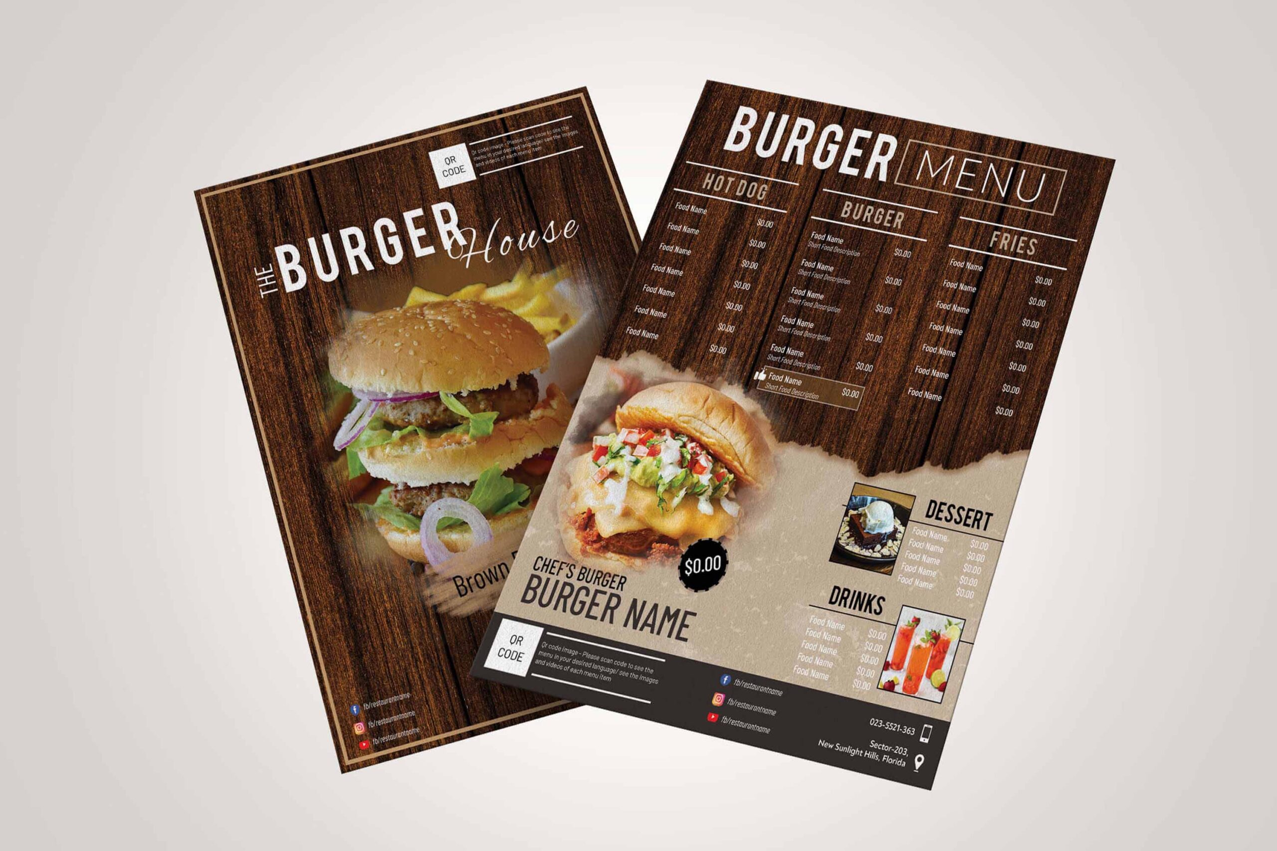 Burger menu design