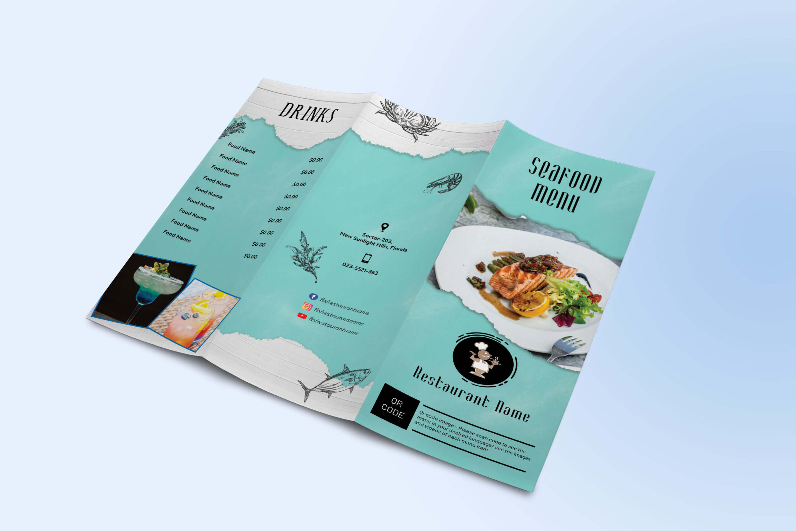 Seafood Menu Design