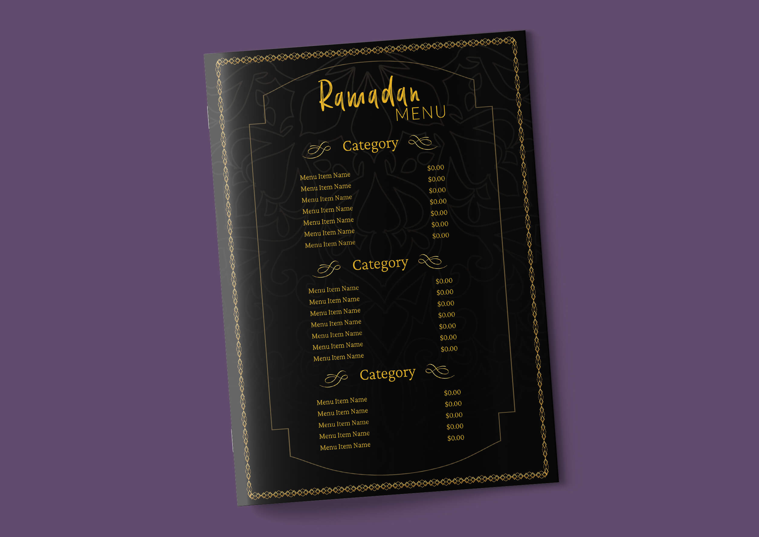 Oriental Food Menu design