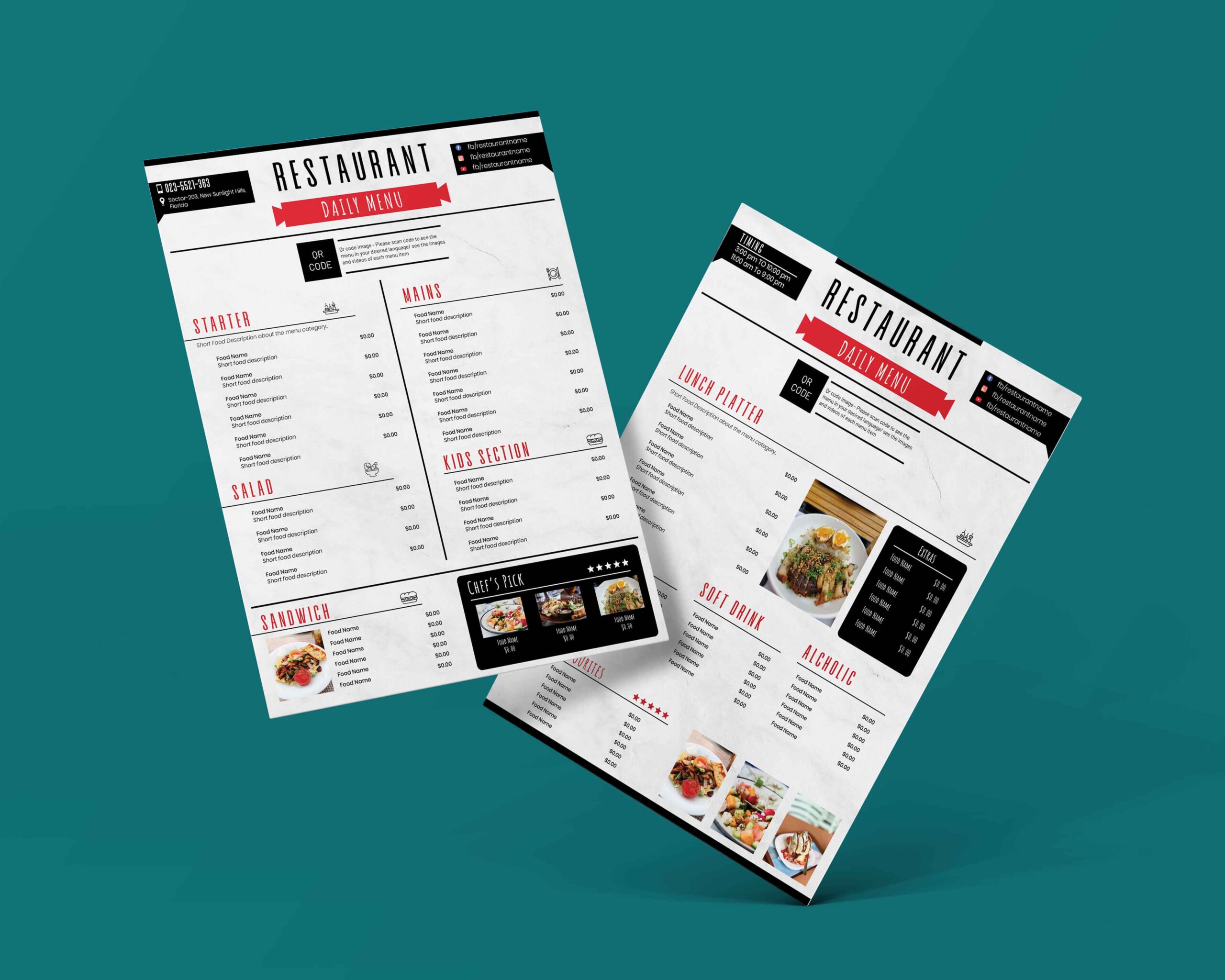 Food menu design