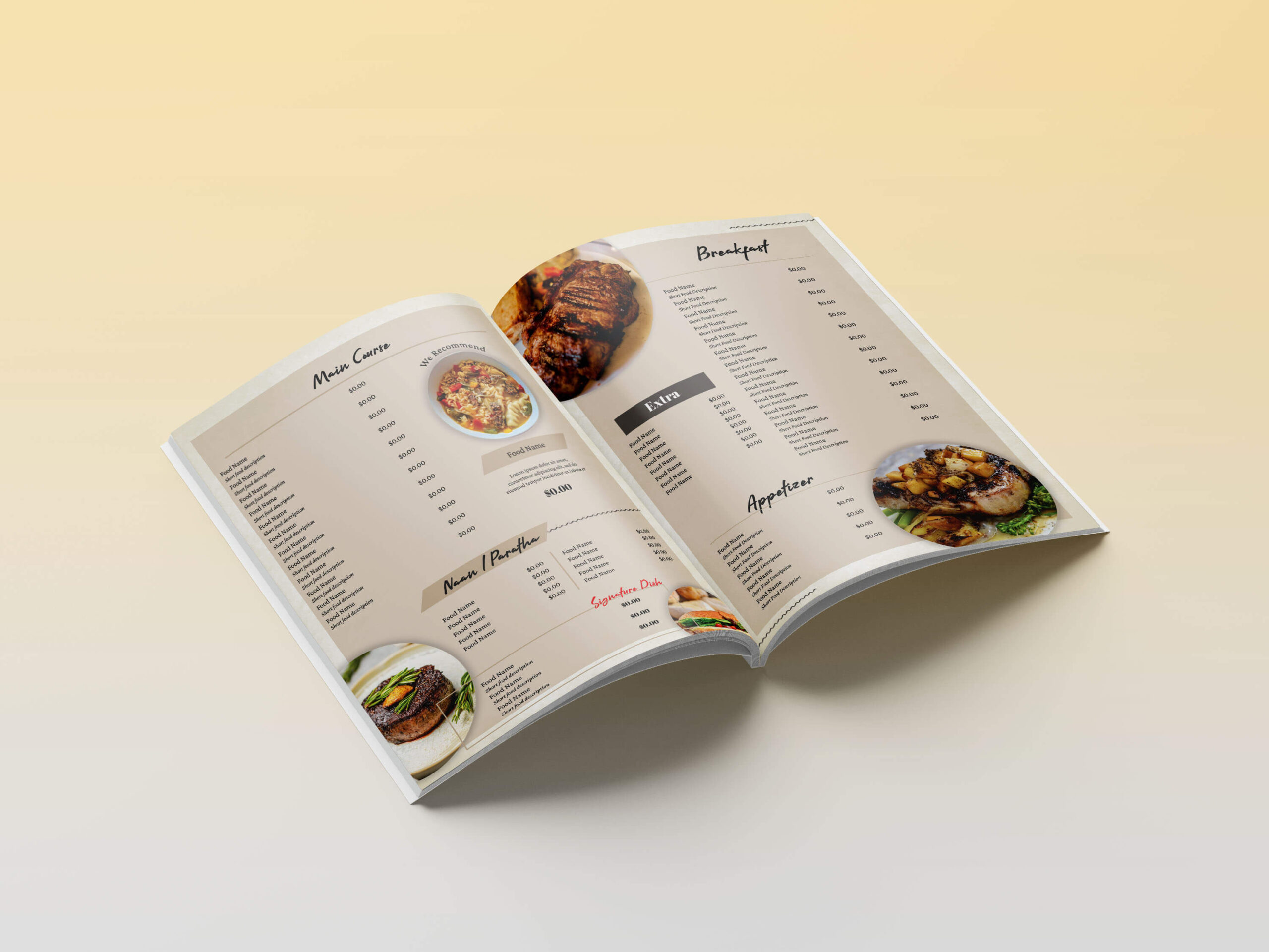 Restaurant booklet menu design