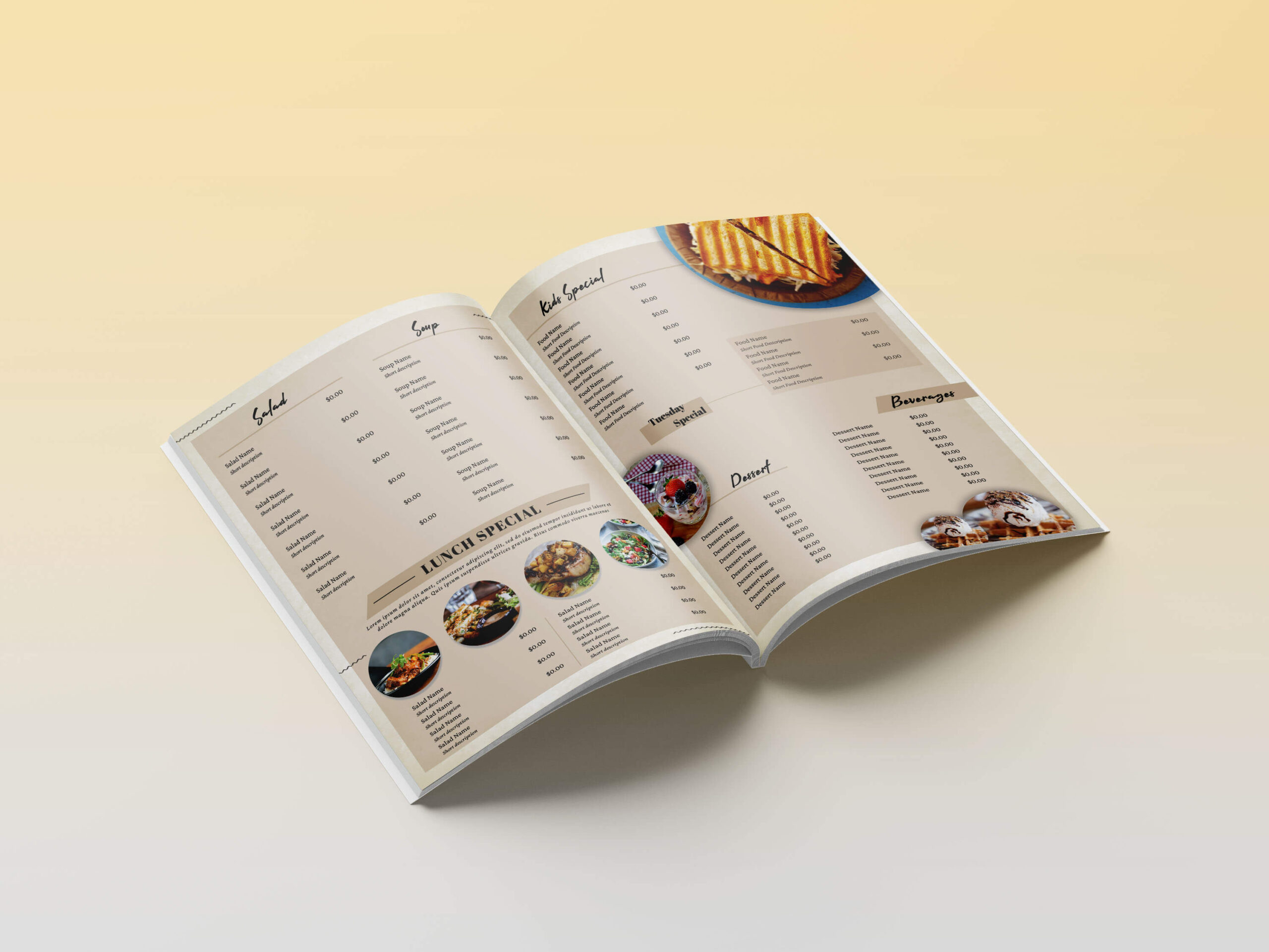 Restaurant booklet menu design