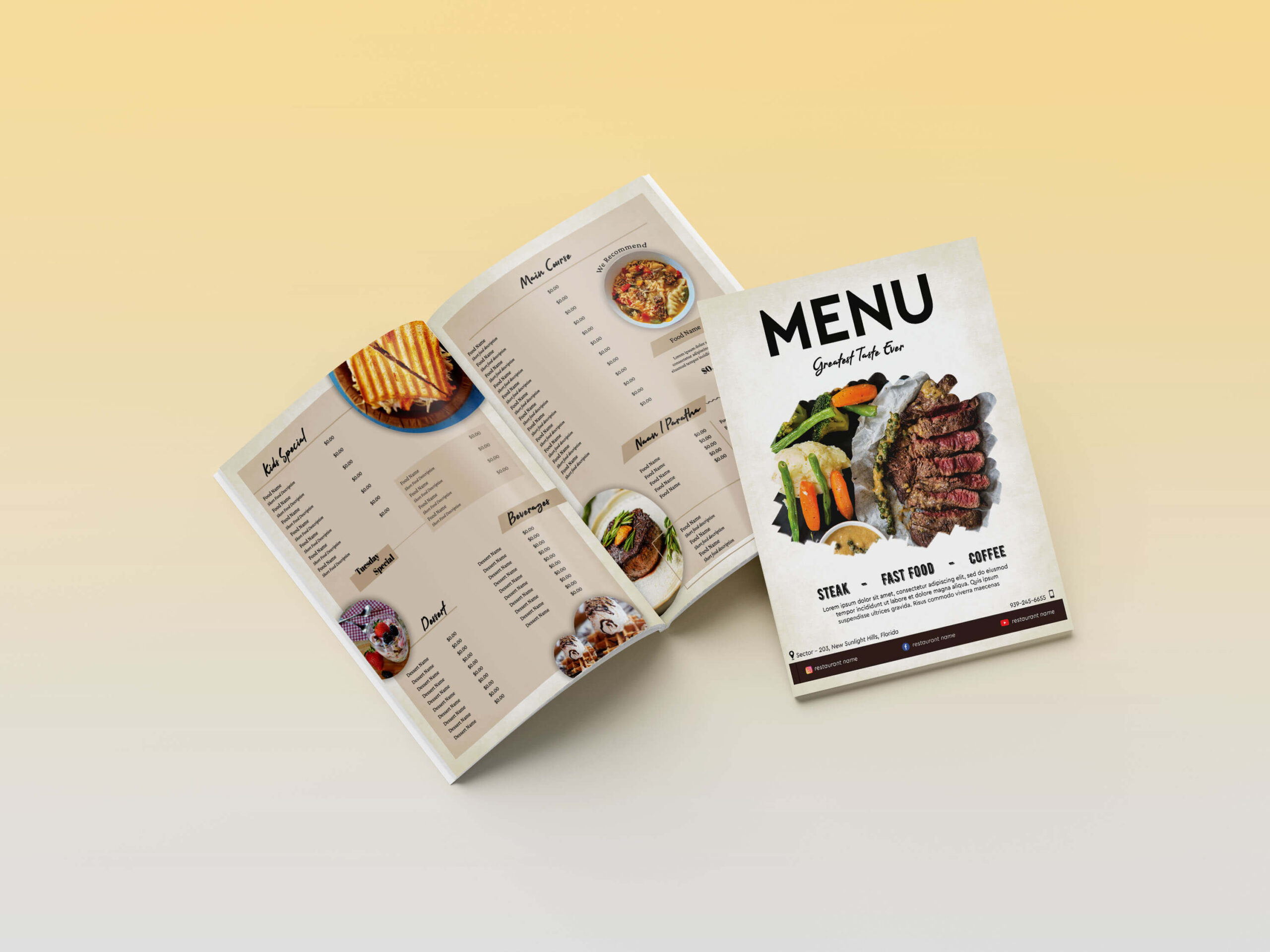 Restaurant booklet menu design