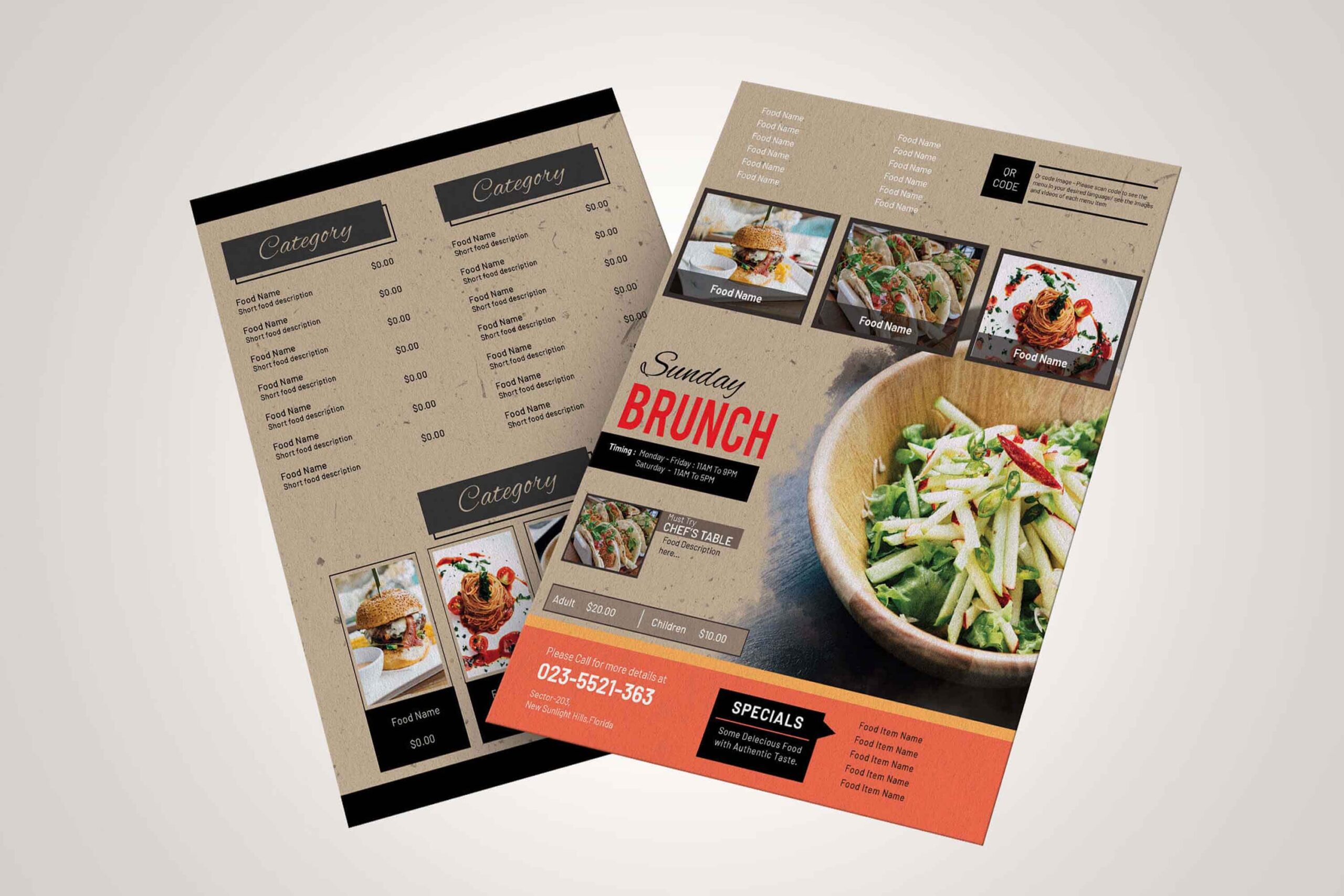 Brunch menu design