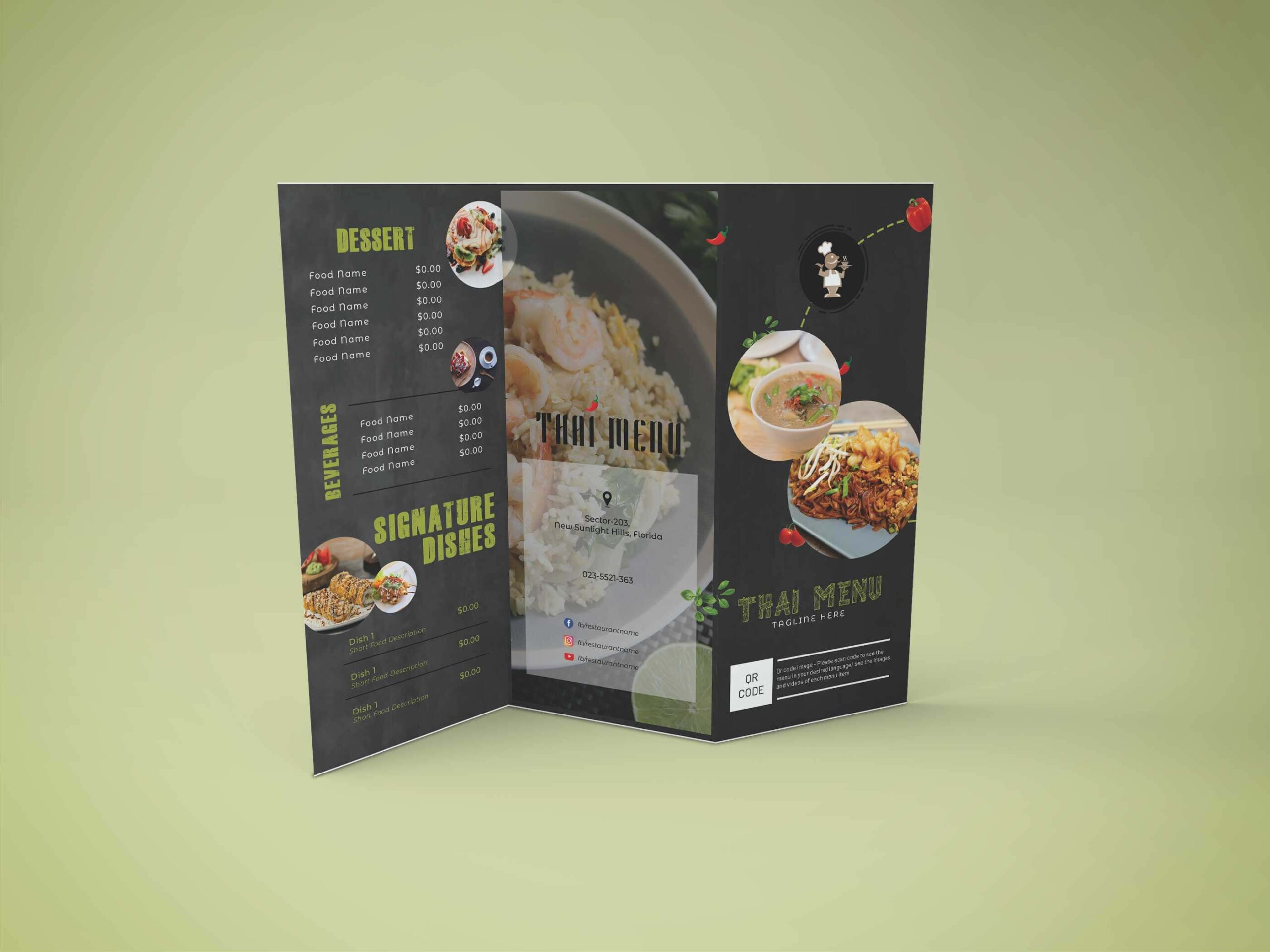 International Thai Food Menu Design