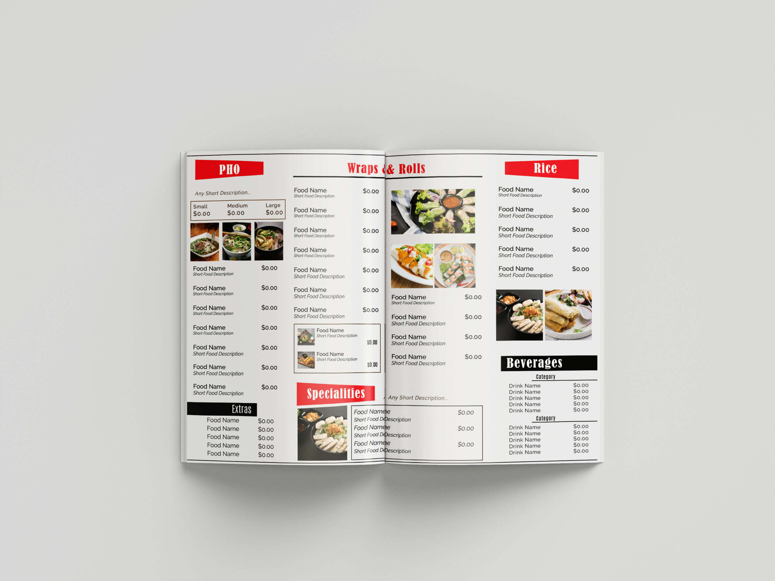 Vietnamese Food Menu Design