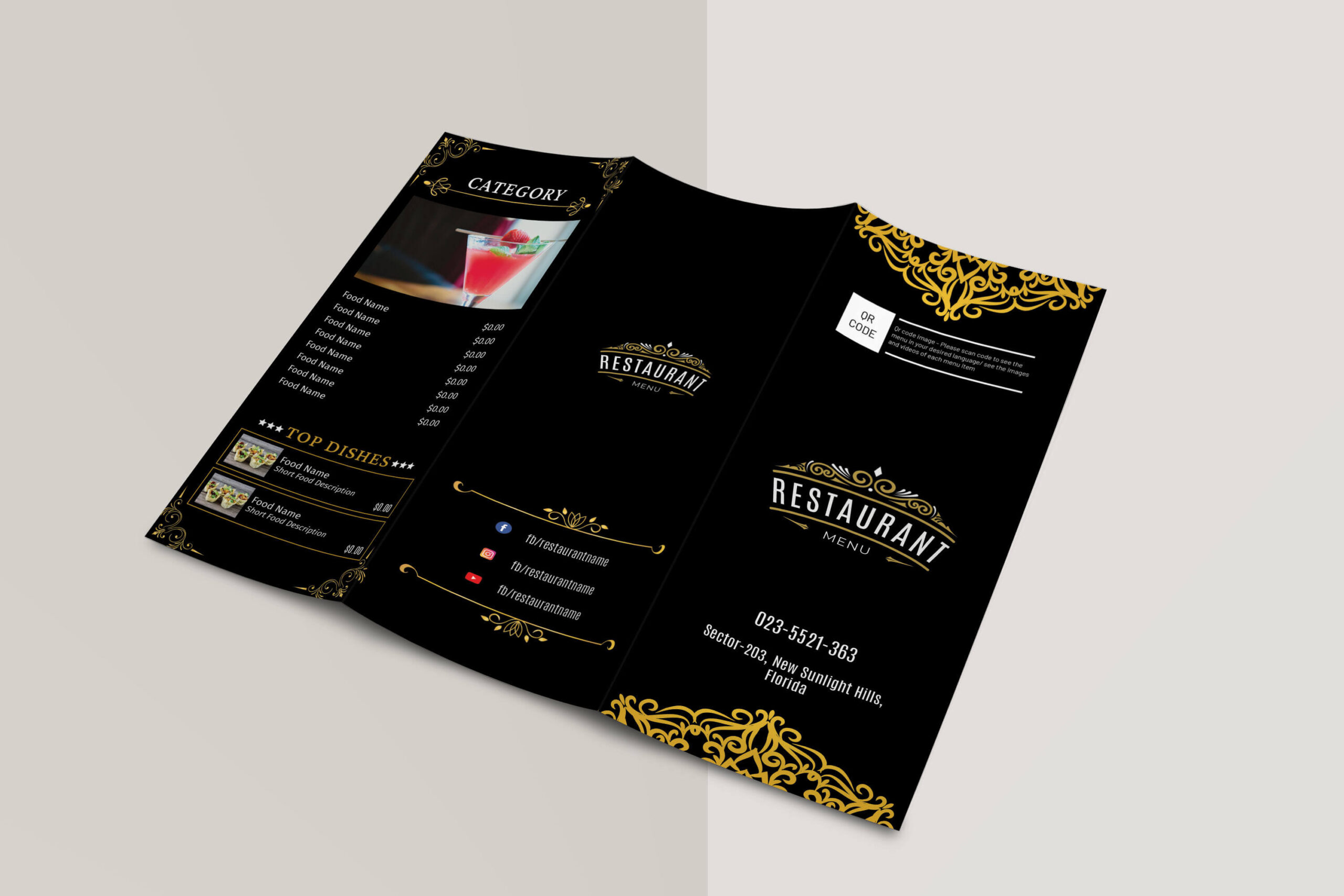 Oriental Food Menu design