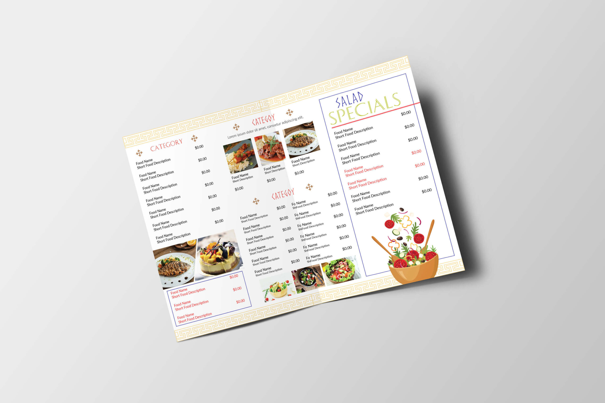 Greek Food Menu Design