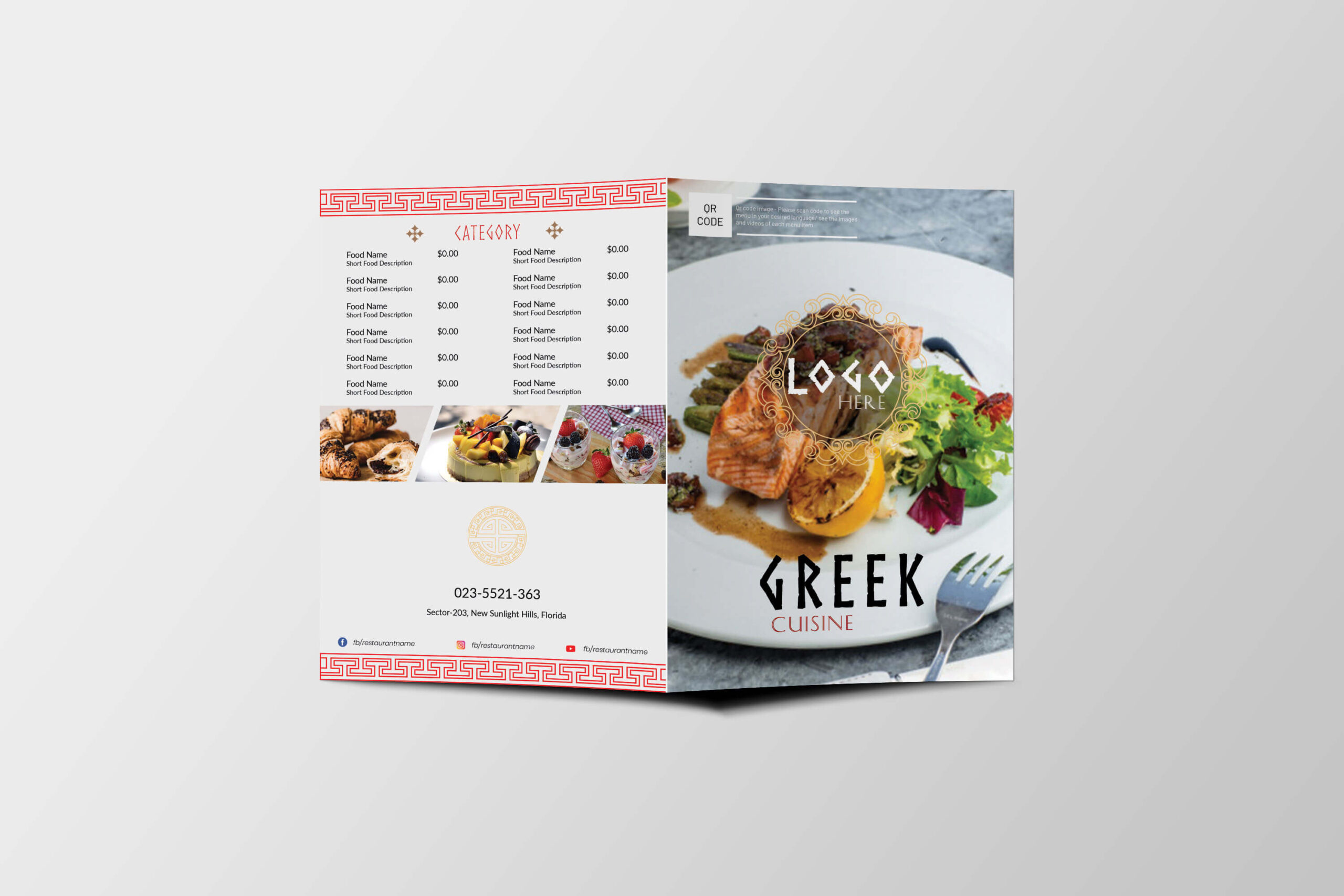 Greek Food Menu Design