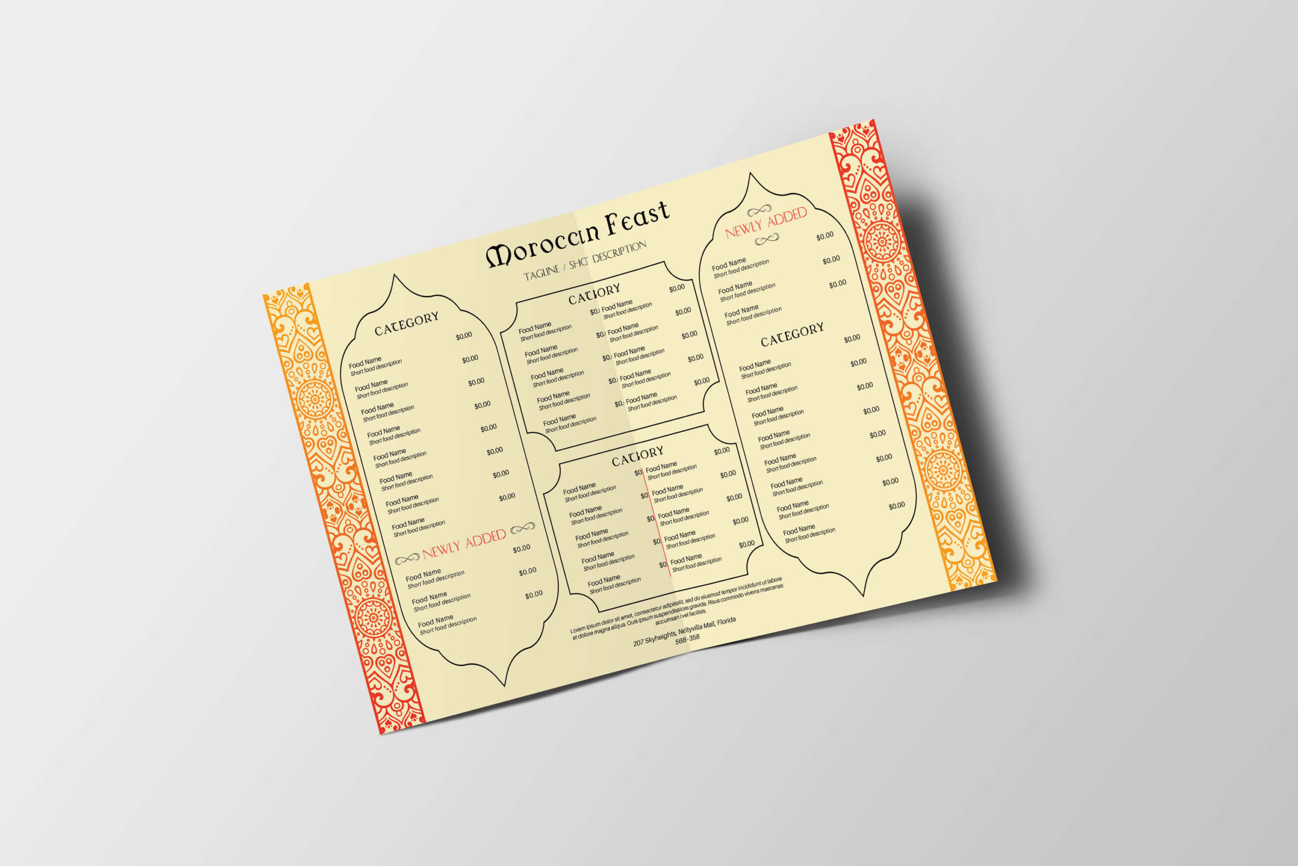 Oriental Food Menu Design