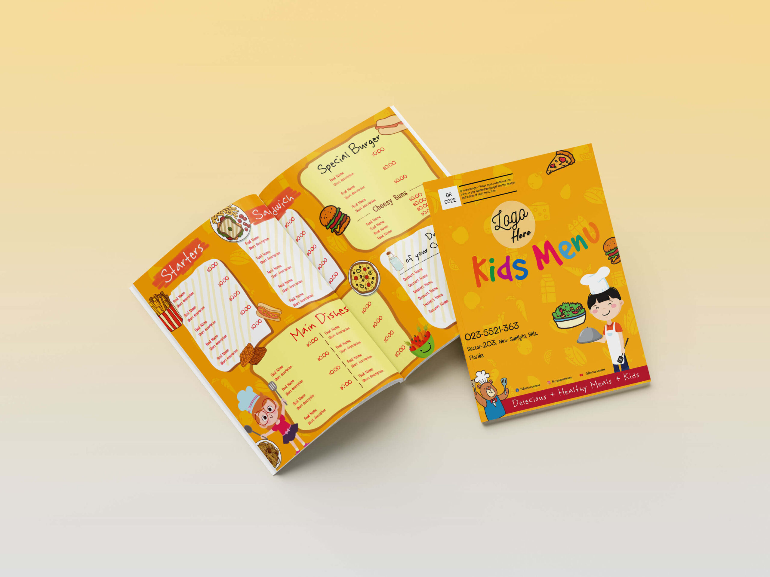 Kids Food Menu Design