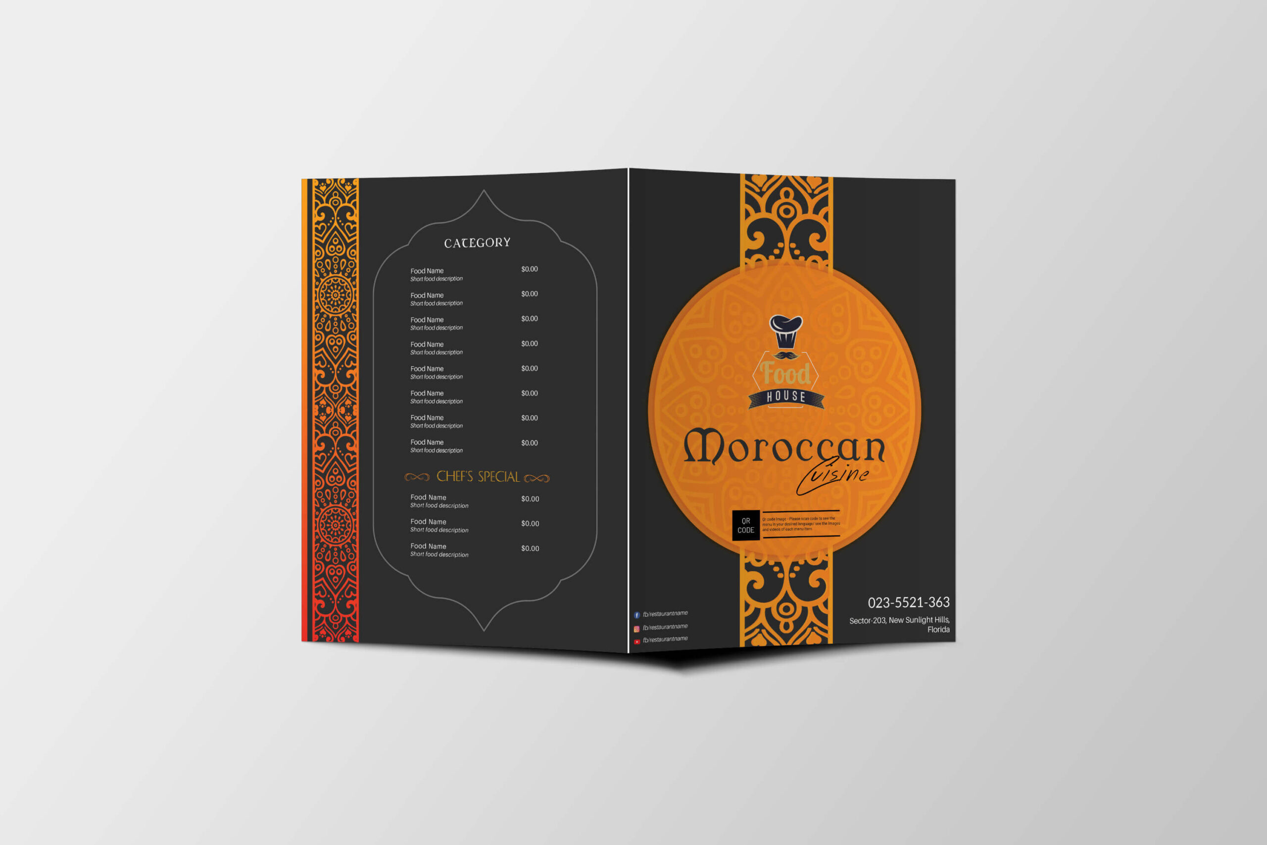 Oriental Food Menu Design