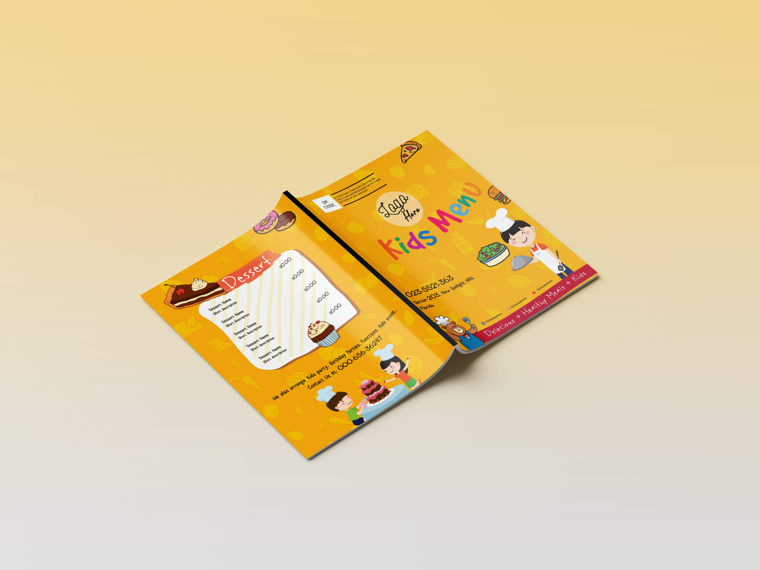 Kids Food Menu Design