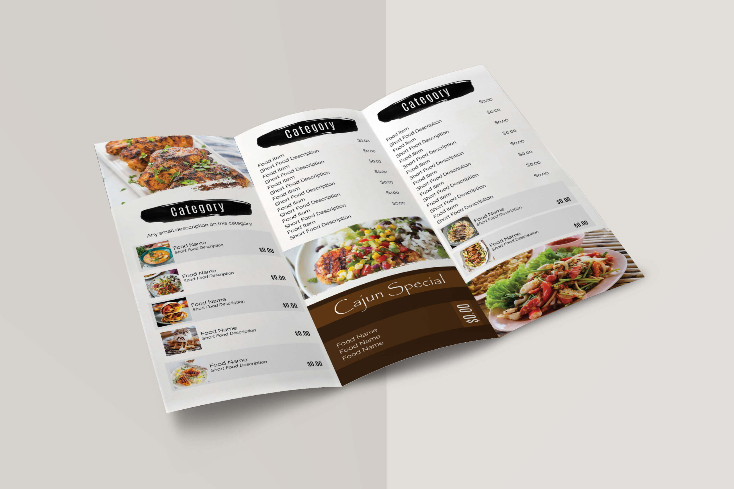 Cajun Food Menu Design