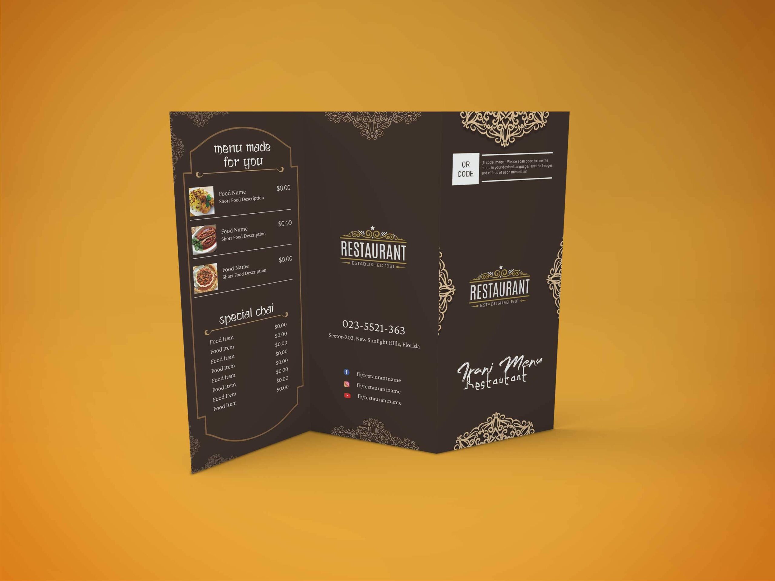 Iranian Food Menu Design