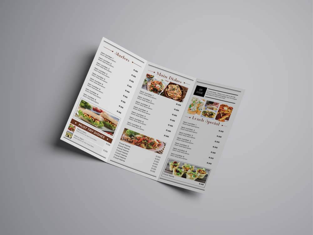 Food menu design